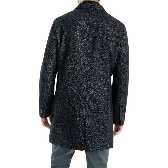 Michael Kors Men's Black Dash Wool Blend Pike Classic-Fit Overcoat Size 48R - Picture 3 of 9